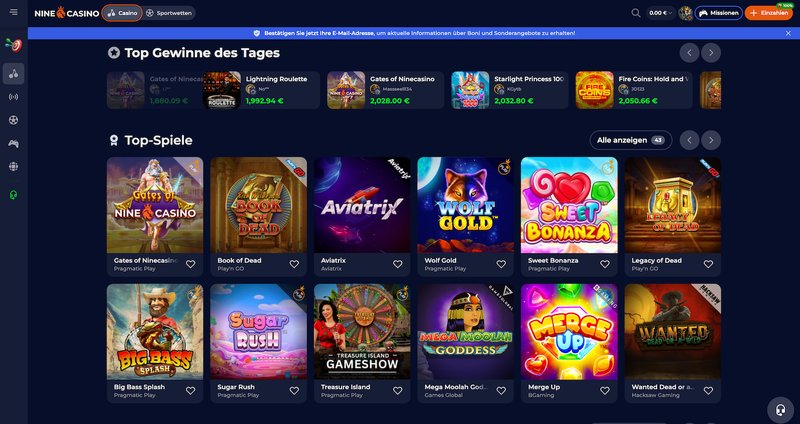 Best nine casino deutsch in Germany